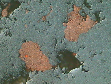 Copper and iron phases in a cold pressed metal